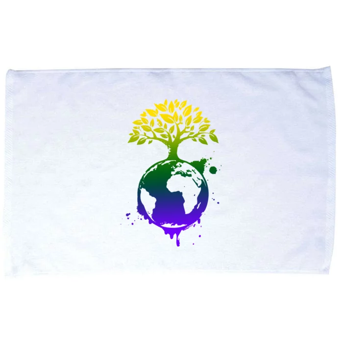 Earth Day Colorful Nature Microfiber Hand Towel