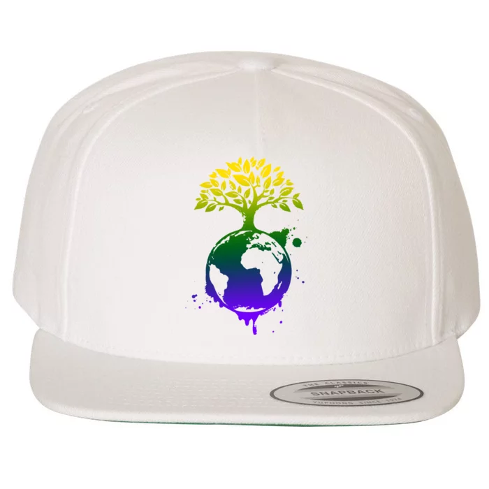 Earth Day Colorful Nature Wool Snapback Cap