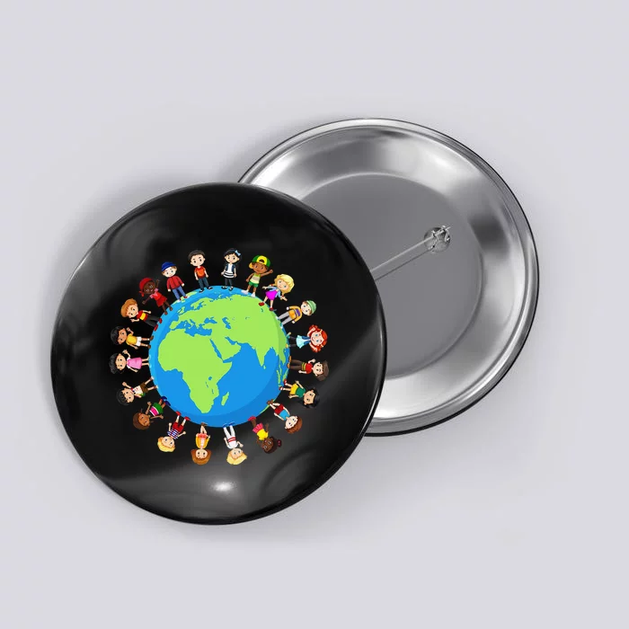 Earth Day Children Around the World Environmentalist Button