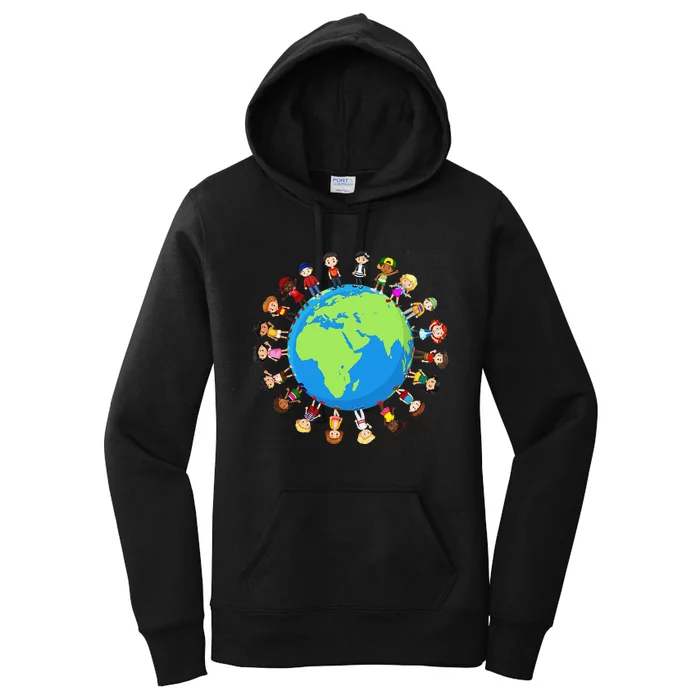 Earth Day Children Around the World Environmentalist Women's Pullover Hoodie