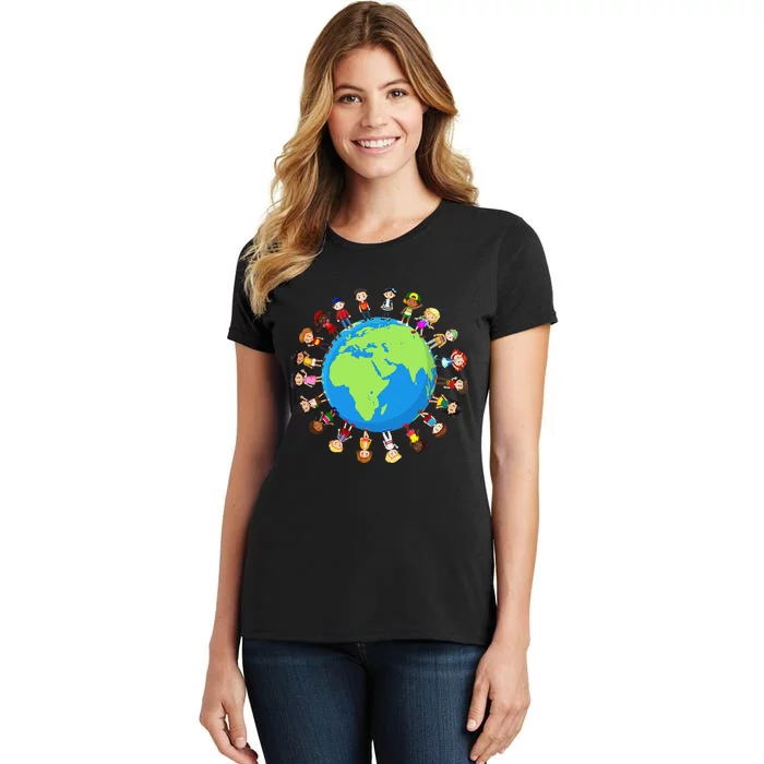 Earth Day Children Around the World Environmentalist Women's T-Shirt