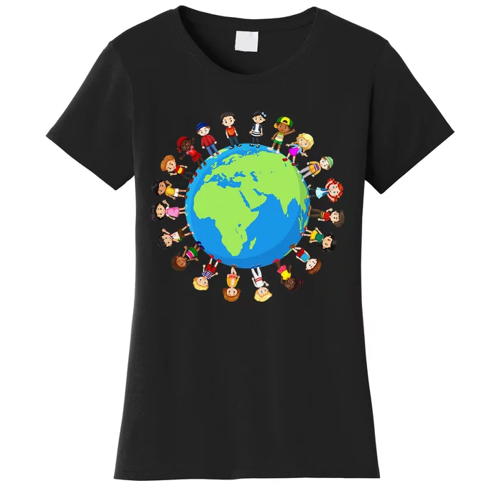 Earth Day Children Around the World Environmentalist Women's T-Shirt