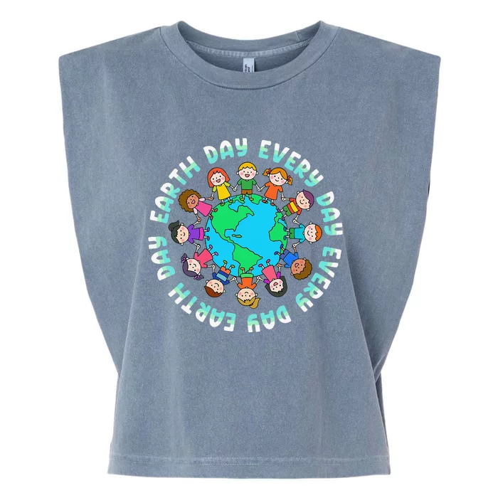 Earth Day Cute Children Around The World Garment-Dyed Women's Muscle Tee