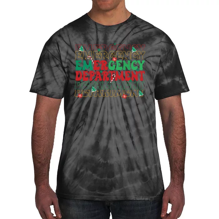 Emergency Department Christmas Ed Er Nurse Crew Women Tie-Dye T-Shirt