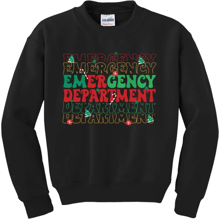 Emergency Department Christmas Ed Er Nurse Crew Women Kids Sweatshirt