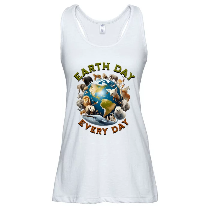 Earth Day Cute Earth Day 2024 Ladies Essential Flowy Tank