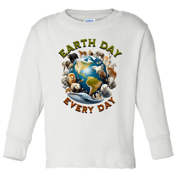 Earth Day Cute Earth Day 2024 Toddler Long Sleeve Shirt