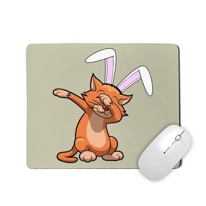 Easter Dabbing Cat Bunny Ears Gift Mousepad