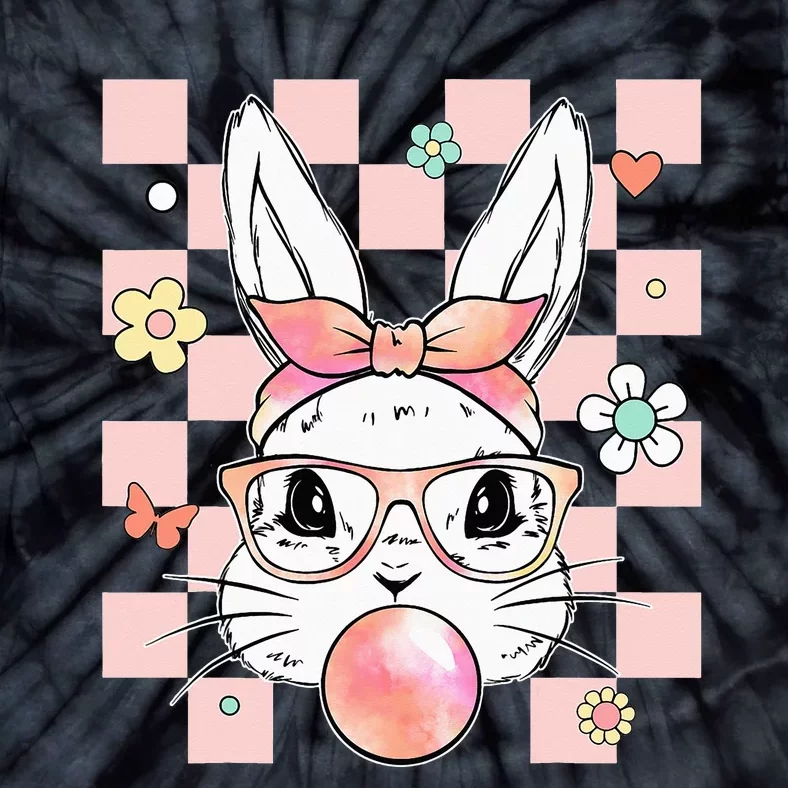 Easter Day Cute Bunny Glasses Bubblegum Tie Dye Tie-Dye T-Shirt