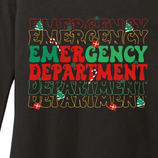 Emergency Department Christmas ED Er Nurse Crew Womens CVC Long Sleeve Shirt