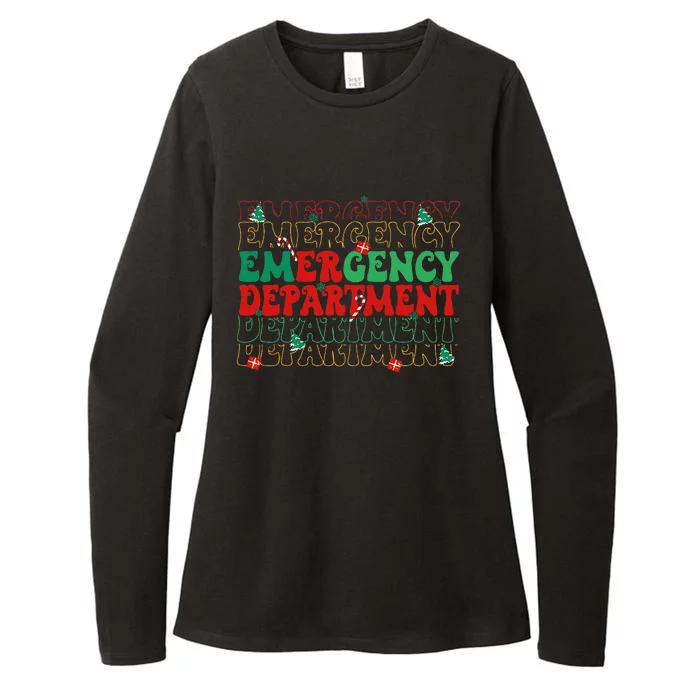 Emergency Department Christmas ED Er Nurse Crew Womens CVC Long Sleeve Shirt