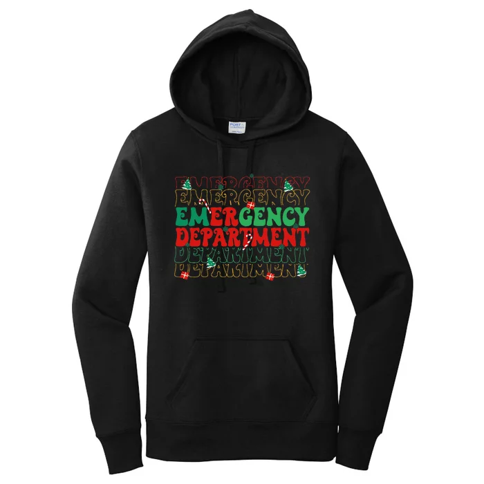 Emergency Department Christmas ED Er Nurse Crew Women's Pullover Hoodie