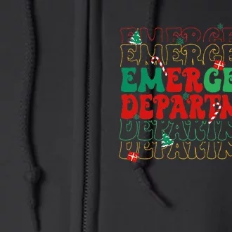 Emergency Department Christmas ED Er Nurse Crew Full Zip Hoodie