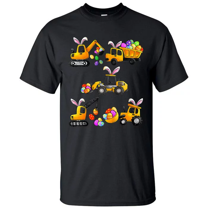 Easter Day Crane Truck Construction Egg Hunt Tall T-Shirt