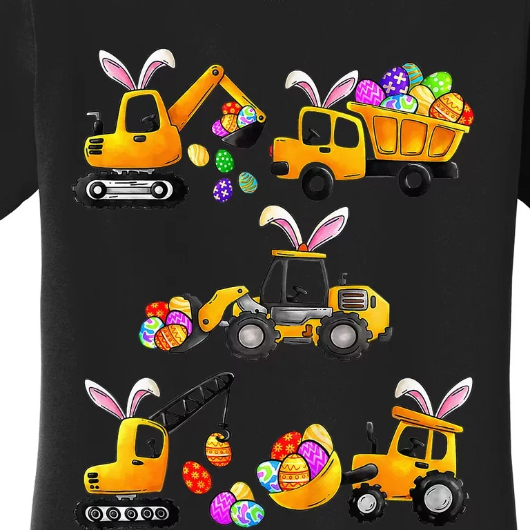 Easter Day Crane Truck Construction Egg Hunt Women's T-Shirt