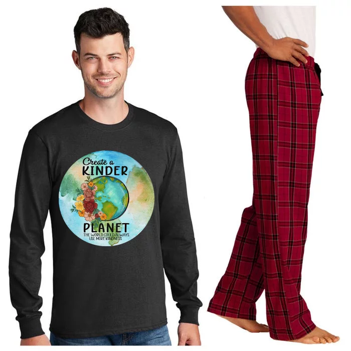 Earth Day Create A Kinder Planet Global Warming Climate Boho Gift Long Sleeve Pajama Set