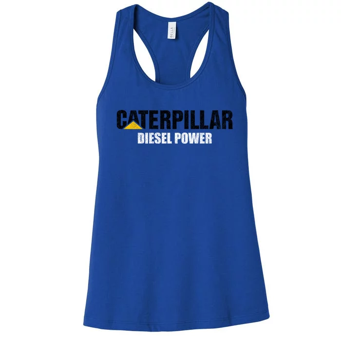 Excavator Driver Construction Machinery Cat Excavator I Love Diesel Power Cute G Women's Racerback Tank