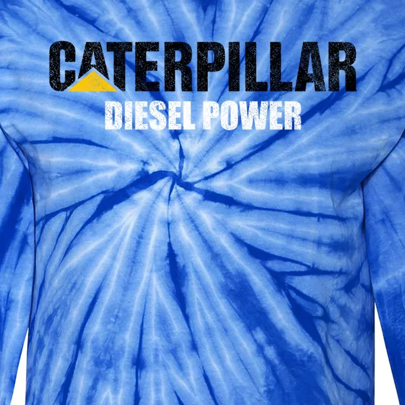 Excavator Driver Construction Machinery Cat Excavator I Love Diesel Power Cute G Tie-Dye Long Sleeve Shirt