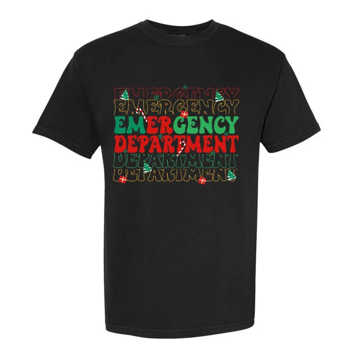 Emergency Departt Christmas Ed Er Nurse Crew Garment-Dyed Heavyweight T-Shirt