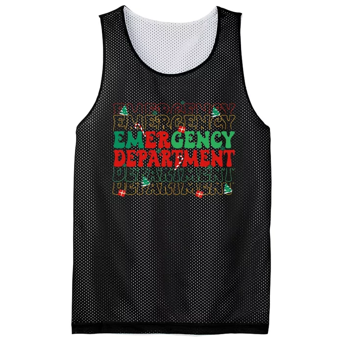 Emergency Departt Christmas Ed Er Nurse Crew Mesh Reversible Basketball Jersey Tank