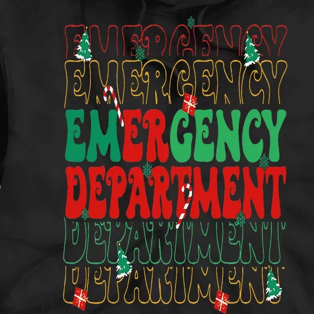 Emergency Department Christmas ED Er Nurse Crew Tie Dye Hoodie