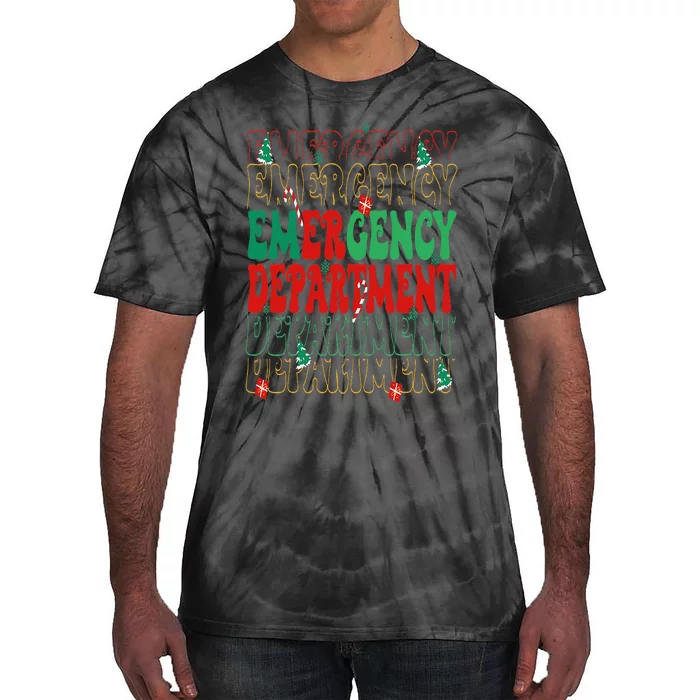 Emergency Department Christmas ED Er Nurse Crew Tie-Dye T-Shirt