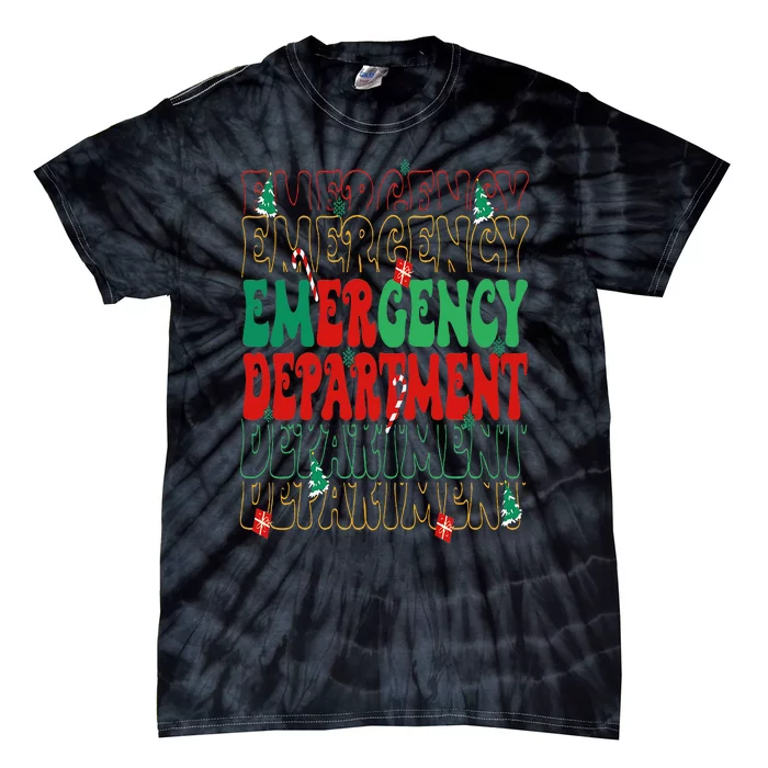 Emergency Department Christmas ED Er Nurse Crew Tie-Dye T-Shirt