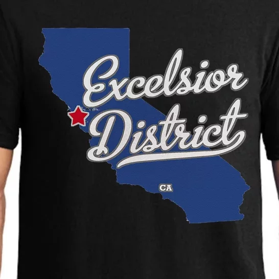 Excelsior District California San Francisco CA Map Pajama Set