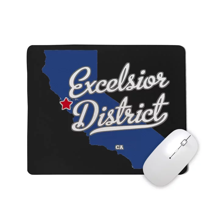 Excelsior District California San Francisco CA Map Mousepad