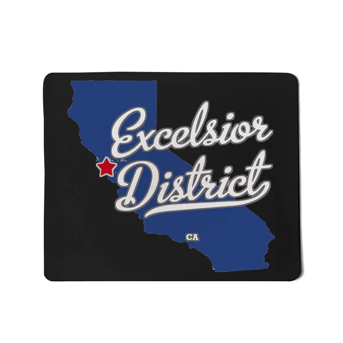 Excelsior District California San Francisco CA Map Mousepad