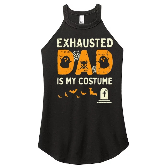 Exhausted Dad Costume Funny Matching Halloween Gift Women’s Perfect Tri Rocker Tank