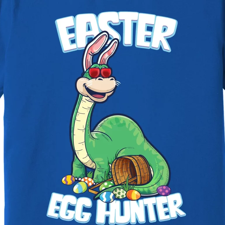 Easter Dinosaur Cool Gift Egg Hunter Bunny Ears Brontosaurus Gift Premium T-Shirt