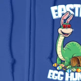 Easter Dinosaur Cool Gift Egg Hunter Bunny Ears Brontosaurus Gift Full Zip Hoodie