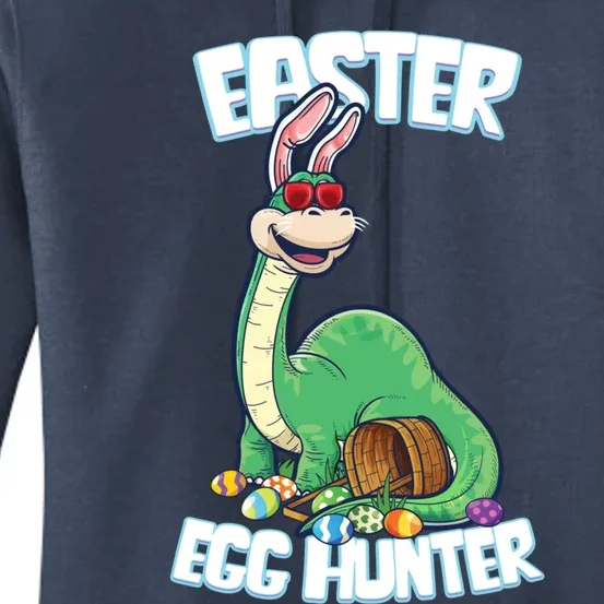 Easter Dinosaur Cool Gift Egg Hunter Bunny Ears Brontosaurus Gift Women's Pullover Hoodie