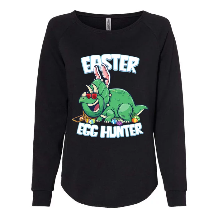 Easter Dinosaur Cute Gift Egg Hunter Bunny Ears Triceratops Gift Womens California Wash Sweatshirt