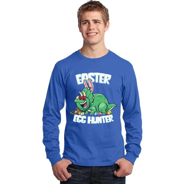 Easter Dinosaur Cute Gift Egg Hunter Bunny Ears Triceratops Gift Tall Long Sleeve T-Shirt