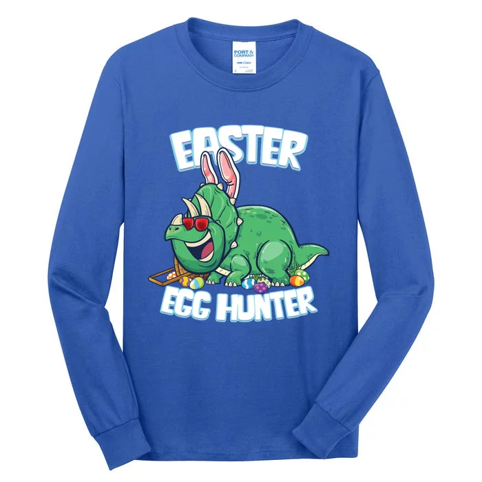 Easter Dinosaur Cute Gift Egg Hunter Bunny Ears Triceratops Gift Tall Long Sleeve T-Shirt