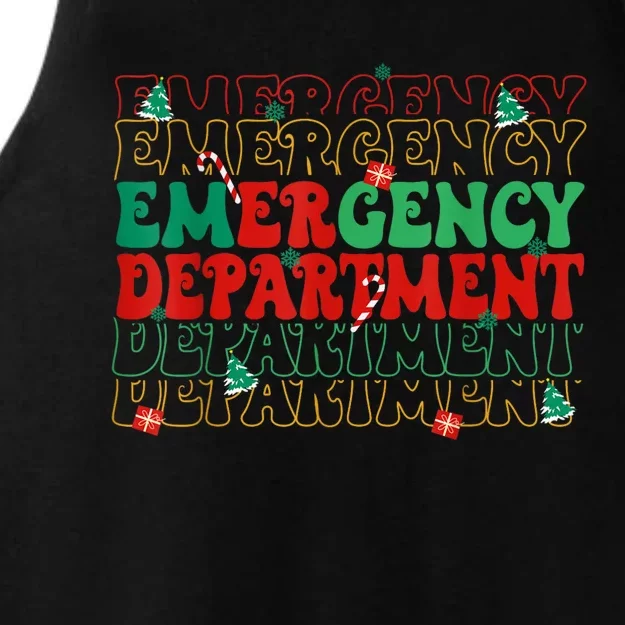 Emergency Department Christmas Ed Er Nurse Crew Ladies Tri-Blend Wicking Tank