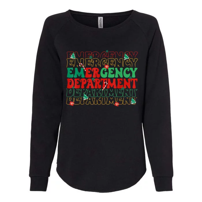 Emergency Department Christmas Ed Er Nurse Crew Womens California Wash Sweatshirt