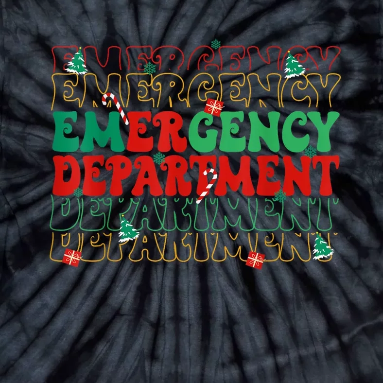 Emergency Department Christmas Ed Er Nurse Crew Tie-Dye T-Shirt