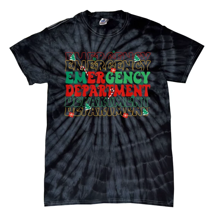 Emergency Department Christmas Ed Er Nurse Crew Tie-Dye T-Shirt