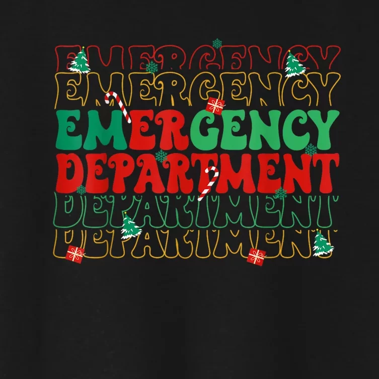 Emergency Department Christmas Ed Er Nurse Crew Women's Crop Top Tee