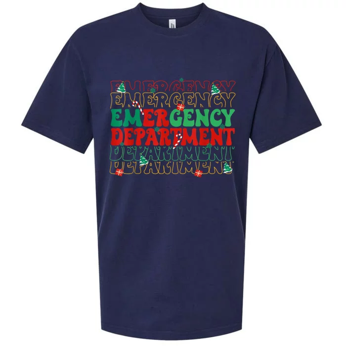 Emergency Department Christmas Ed Er Nurse Crew Sueded Cloud Jersey T-Shirt