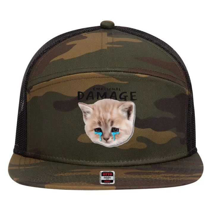 Emotional Damage Cat 7 Panel Mesh Trucker Snapback Hat