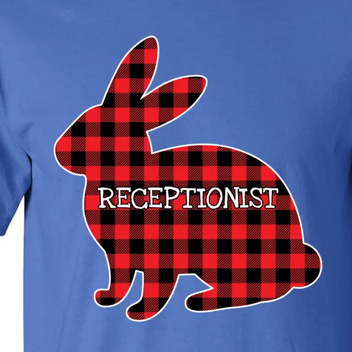 Easter Day Costume Red Plaid Bunny Graphic Receptionist Gift Tall T-Shirt