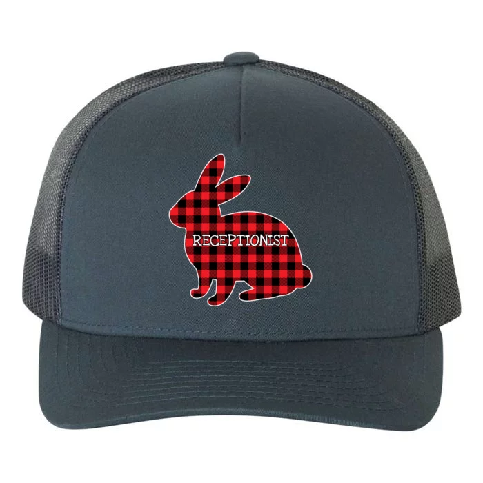 Easter Day Costume Red Plaid Bunny Graphic Receptionist Gift Yupoong Adult 5-Panel Trucker Hat