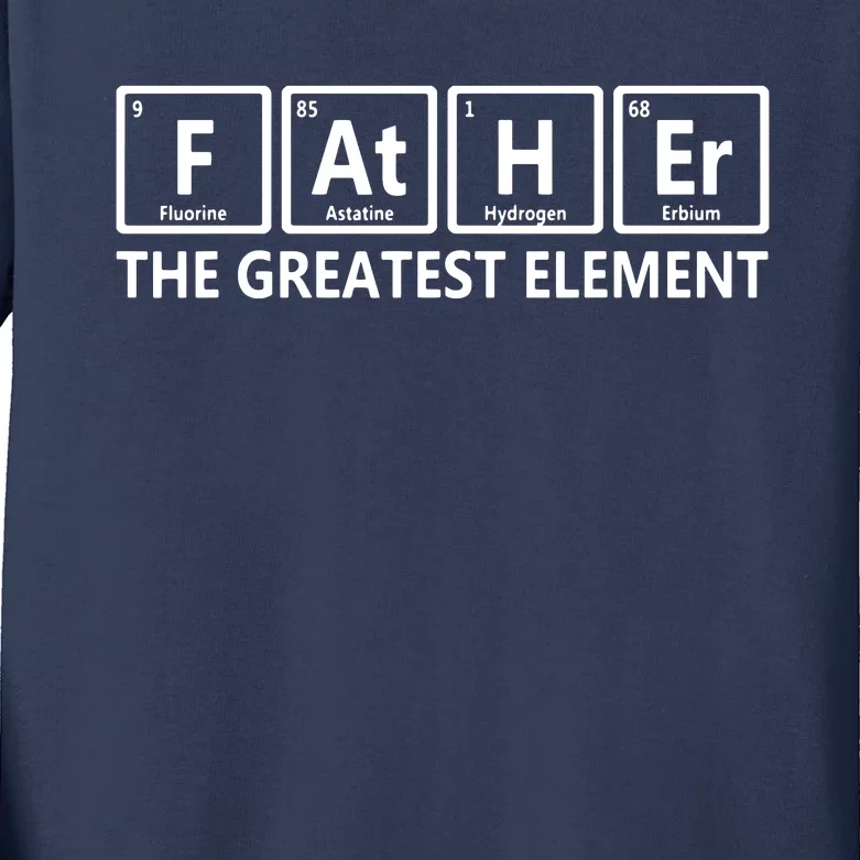 Element Dad Chemist Than Your Average Father Periodic Table Kids Long Sleeve Shirt