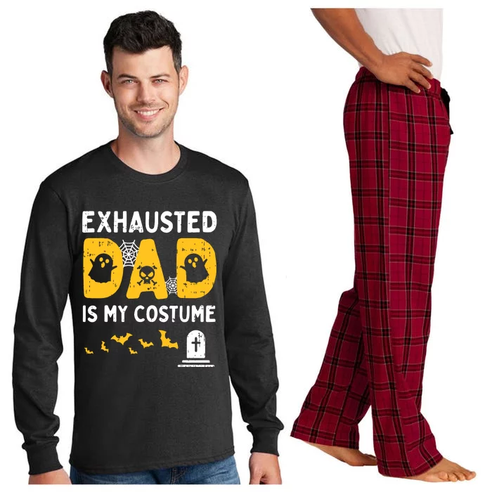 Exhausted Dad Costume Funny Matching Halloween Long Sleeve Pajama Set