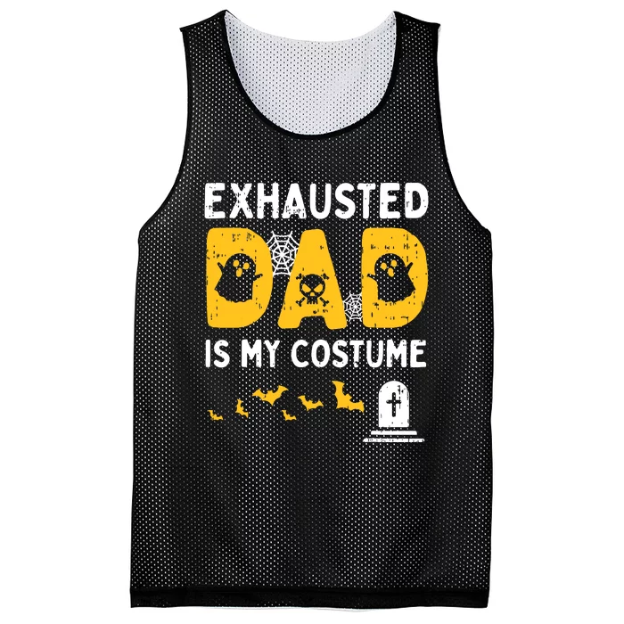 Exhausted Dad Costume Funny Matching Halloween Mesh Reversible Basketball Jersey Tank