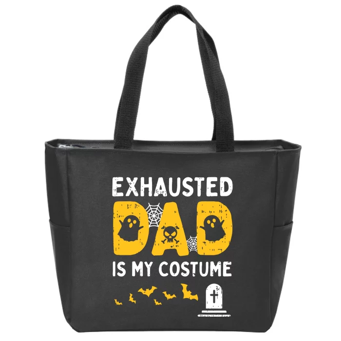 Exhausted Dad Costume Funny Matching Halloween Zip Tote Bag